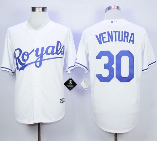 Royals #30 Yordano Ventura White New Cool Base Stitched MLB Jersey - Click Image to Close